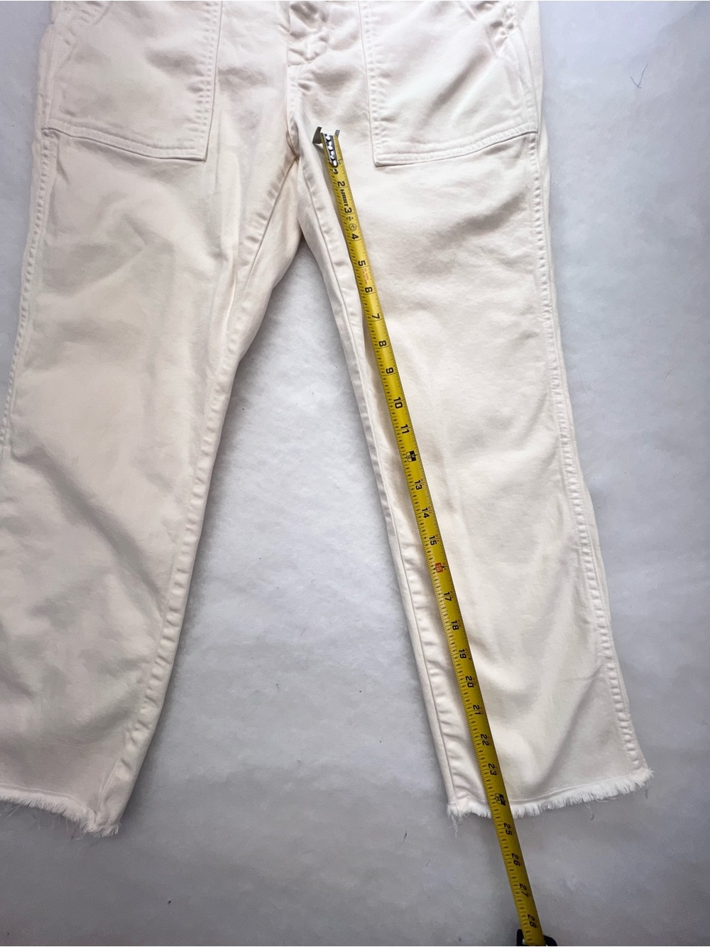 AMO Easy Army Trousers In
Bone Color Straight Leg Raw Hem Women’s 28 - Picture 8 of 13